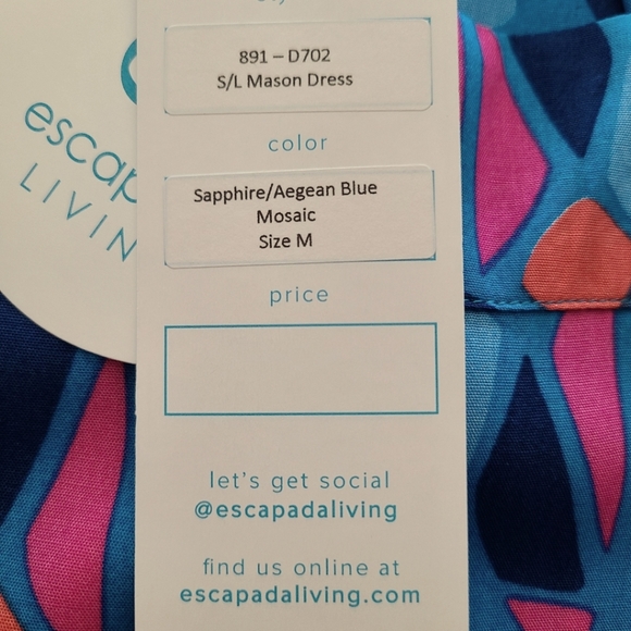 Escapada living sleeveless dress NWT size M - Picture 4 of 5